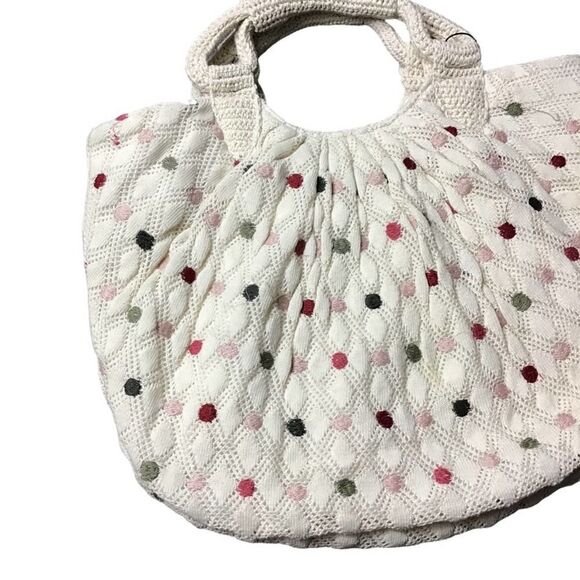 Zara Polka Dot Knit Shopper Cotton Tote - Picture 2 of 10